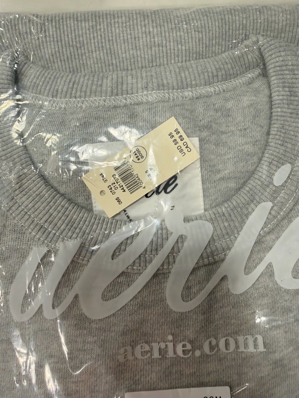 aerie Women's Striped Red & Blue Sweatshirt and Heather Gray Crew size XS & S - Picture 3 of 4